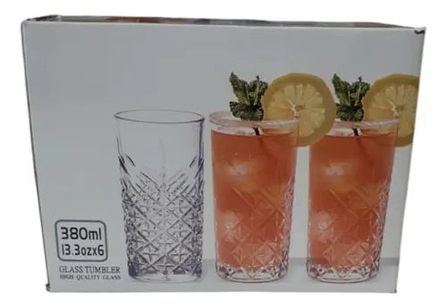 Set De 6 Vasos Altos Coctelería 380 mL
