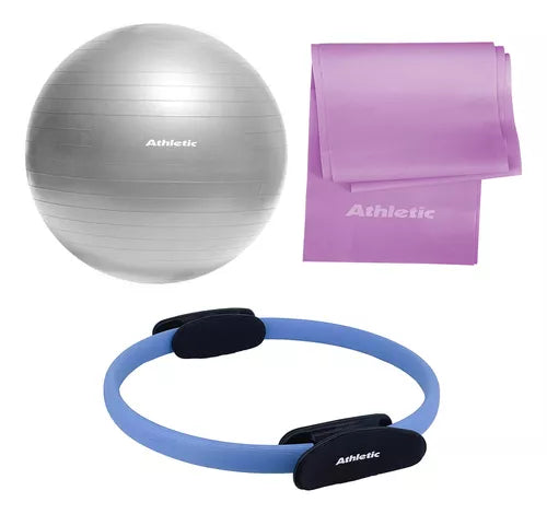 Pelota Pilates 65cm + Anillo + Banda Elástica