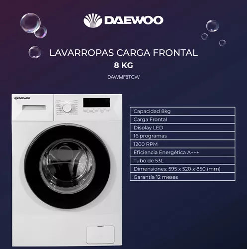 Lavarropas 8 Kg - Carga Frontal