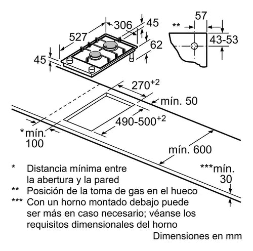Anafe A Gas 30 Cm