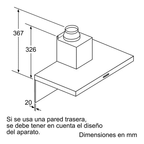 Campana De Pared Plana 90 Cm