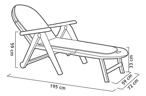 Reposera Plástica Caimán Para Jardín / Piscina Con Almohadón