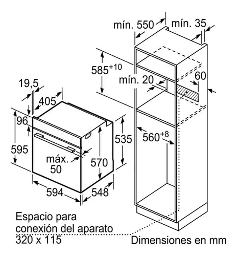 Horno De Empotrar Eléctrico 71 Litros - Serie 4