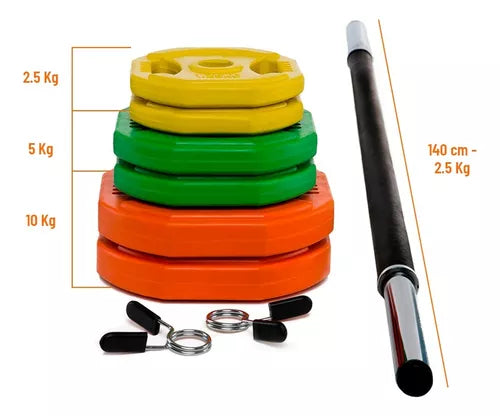 Set Barra Body Pump 2,5 Kg + 17,5 Kg Discos