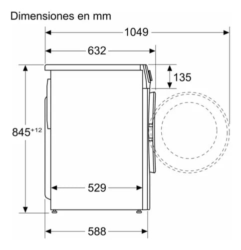 Lavarropas Carga Frontal 8 Kg