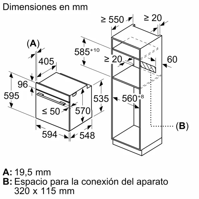 Horno Empotrable Multifunción 60cm Blanco
