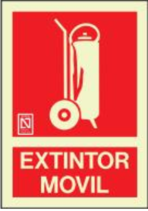 Cartel Contra Incendio - Extintor Movil - 21cm X 30cm