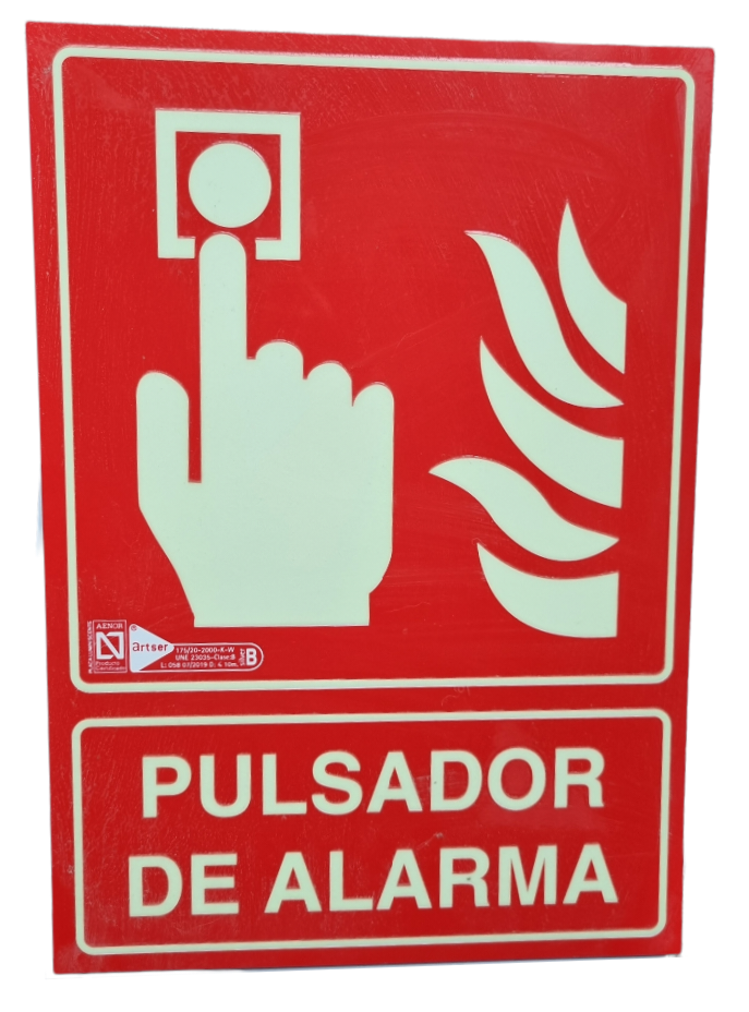 Cartel Contra Incendio - Pulsador De Alarma - 21cm X 30cm