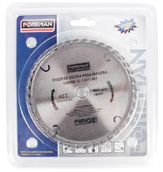 Disco Para Madera 40 Dientes 7¼ Sierra Circular