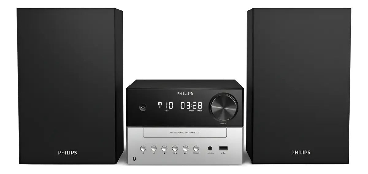 Minicomponente Equipo Philips Bluetooth Cd Fm Usb Plateado