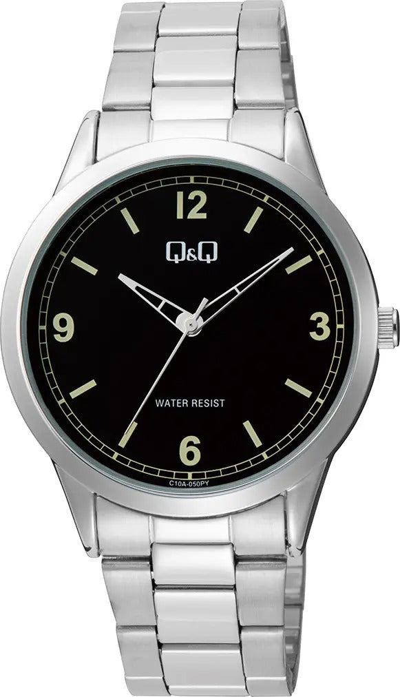 Reloj Q&q Metal Hombre 40mm C10a-050py - Plateado