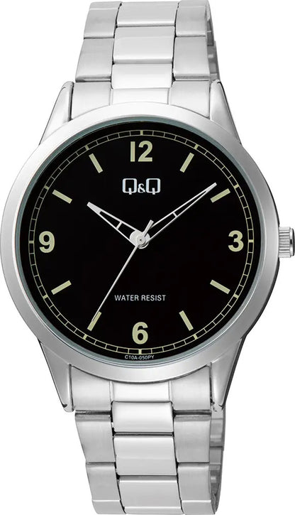 Reloj Q&q Metal Hombre 40mm C10a-050py - Plateado