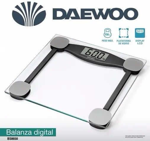 Balanza De Baño Digital Daewoo 150 Kg Bs8650 - Vidrio Templado