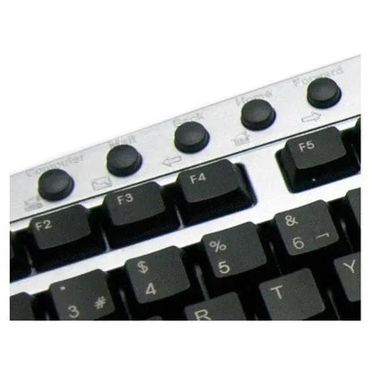 Teclado Multimedia Ps/2 En Español Ripcolor - Negro Y Plateado Español