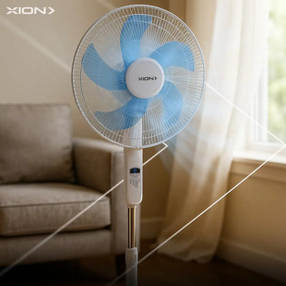 Ventilador De Pie Control Slim Design 45cm Xion Xi-v180 Qofe 45 Cm Blanco Celeste Plástico 5
