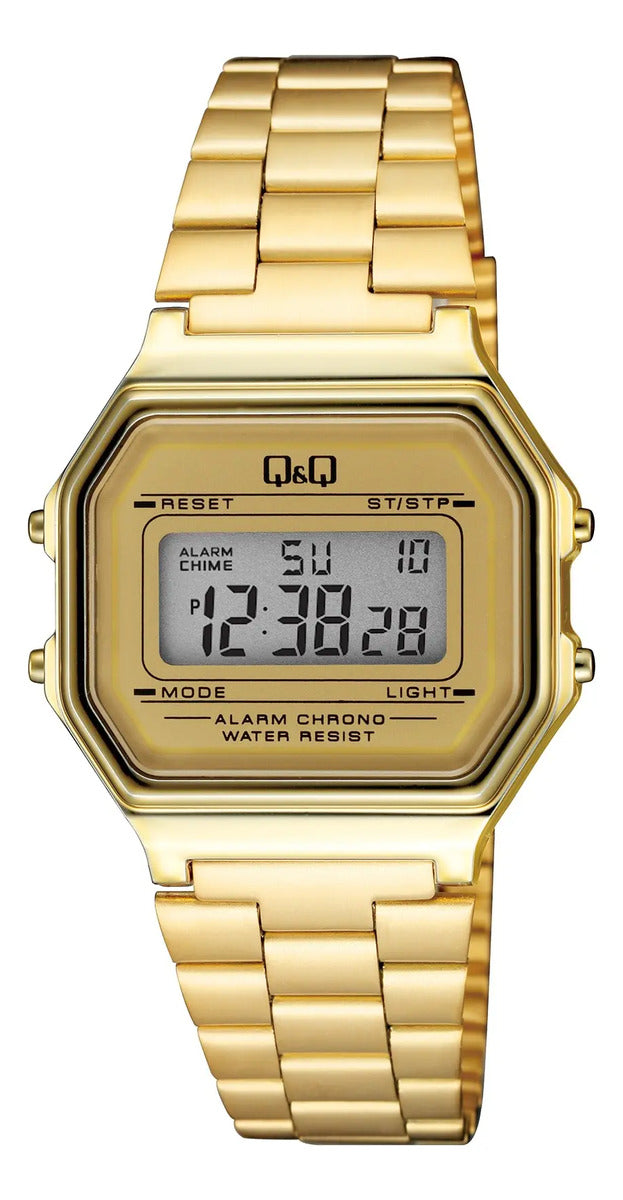 Reloj Digital Q&q Metal Hombre 34mm G17a-003jy - Dorado
