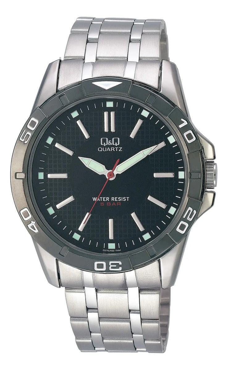Reloj Q&q Metal Hombre 42mm Q576j402y - Plateado