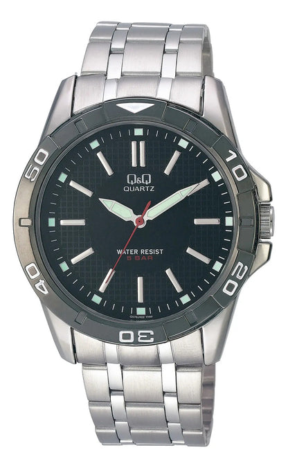 Reloj Q&q Metal Hombre 42mm Q576j402y - Plateado