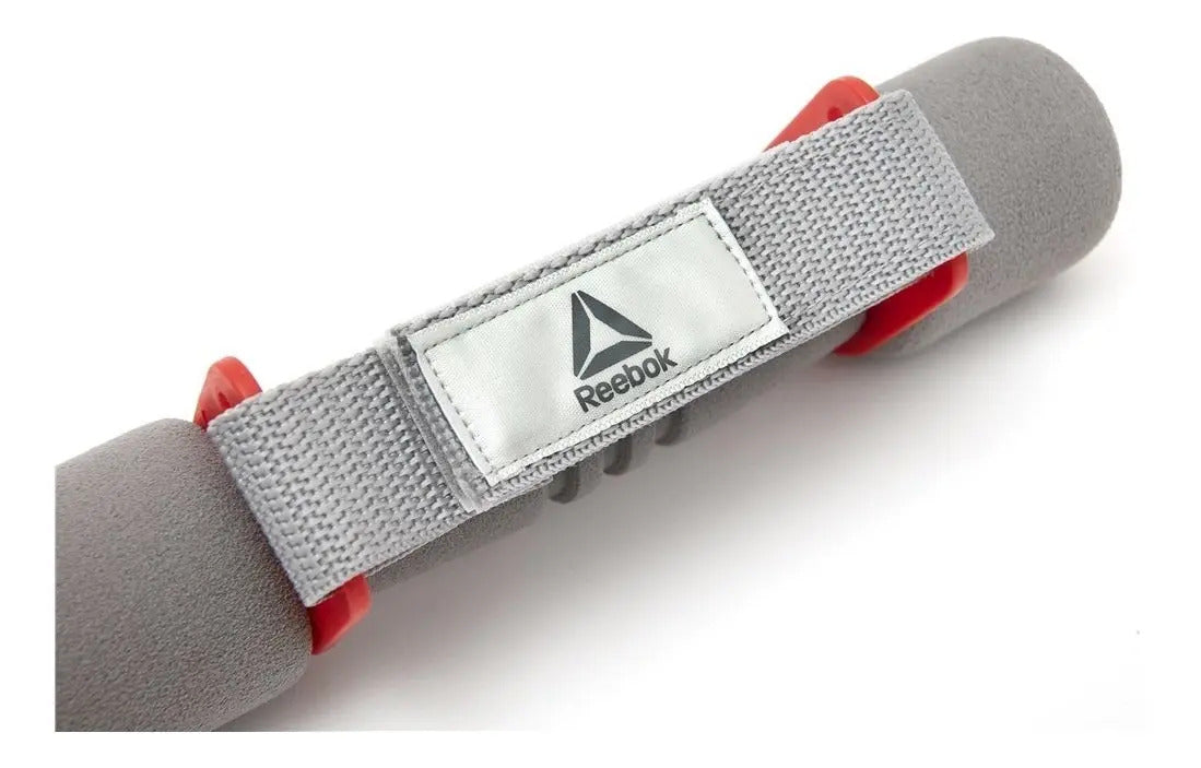 Pack 2 Mancuernas Acolchonadas Reebok 0,5kg C/u - Gris/rojo