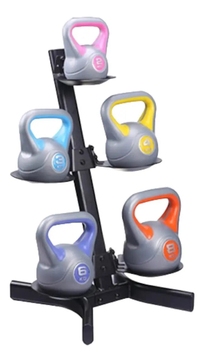 Soporte Rack Para 5 Pesas Rusas Kettle Bell Livepro Negro