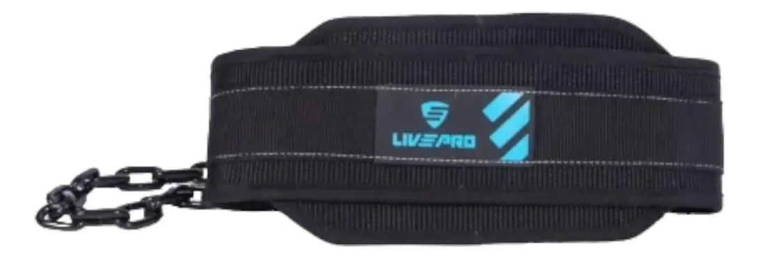 Cinturón Lastre Fondos Con Cadena Gym Pro Livepro Negro