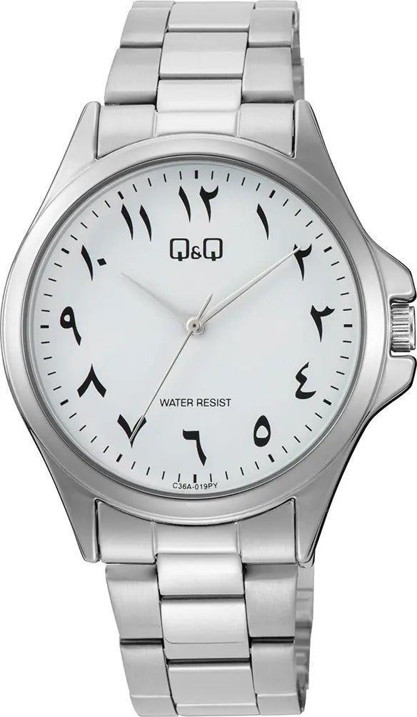 Reloj Q&q Metal Hombre 40mm C36a-019py - Plateado
