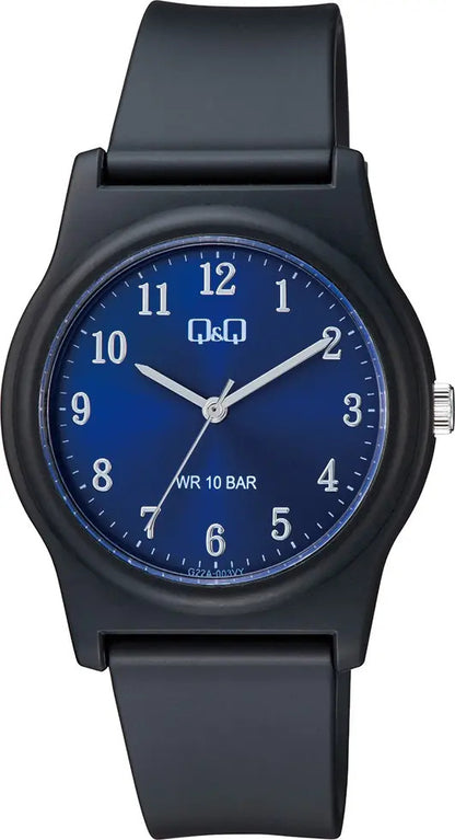 Reloj Q&q Silicona Hombre 38mm G22a-003vy - Negro Azul