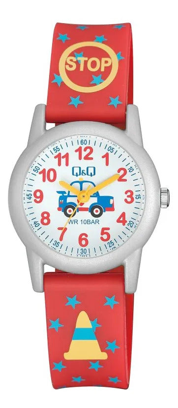 Reloj Q&q Silicona Infantil 30mm Vr99j020y - Rojo