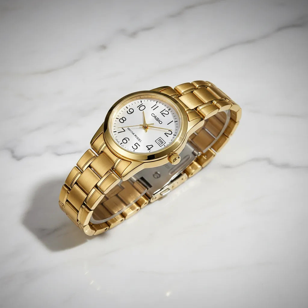 Reloj Casio Metal Dama Ltp-v002g7b2 - Dorado