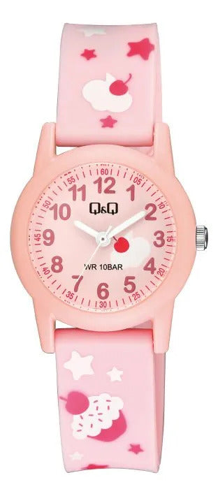 Reloj Q&q Silicona Infantil 31mm V22a-001vy - Rosa