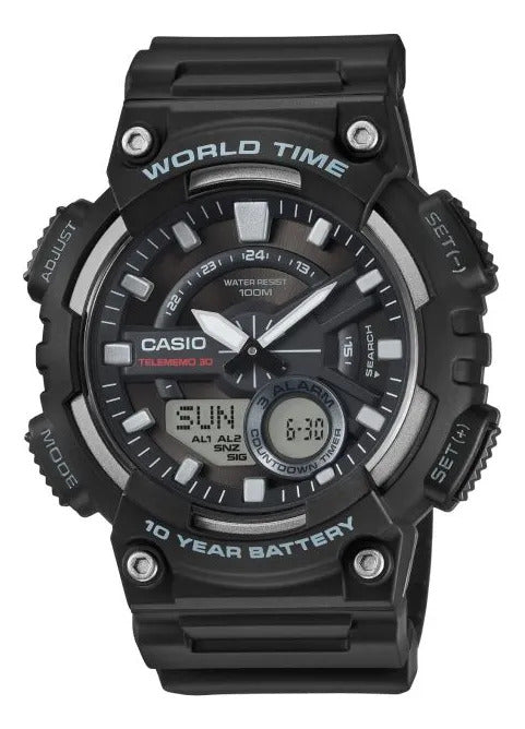 Reloj Casio Hombre 52mm Aeq-110w-1avdf - Negro