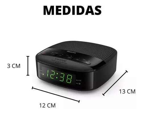 Radio Reloj Despertador Digital Philips Tar3205/12 Negro