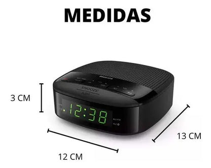 Radio Reloj Despertador Digital Philips Tar3205/12 Negro