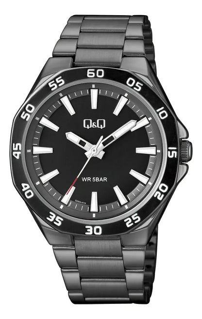 Reloj Q&q Metal Hombre 42mm Qz82j412y - Gris