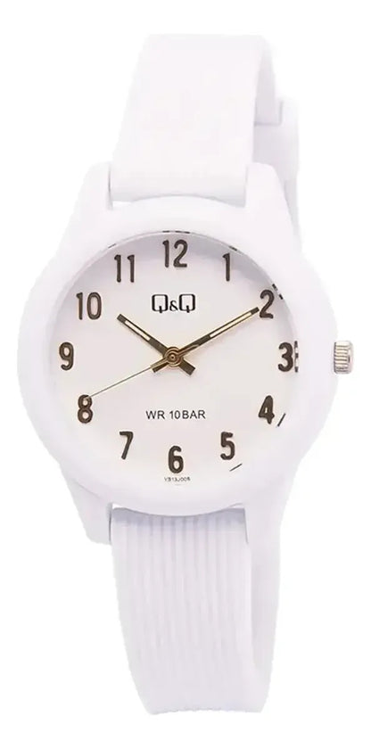 Reloj Q&q Silicona Dama 32mm Vs13j008y - Blanco