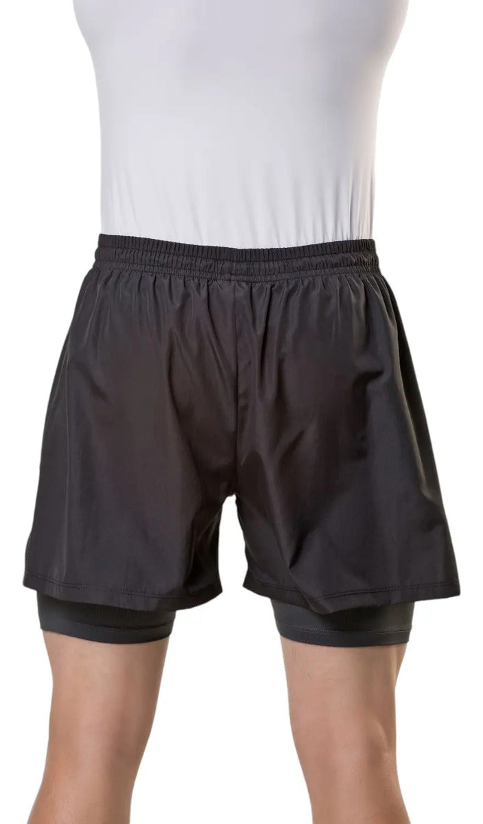 Short Con Calza Running Deporte Con Bolsillo Elite Negro M