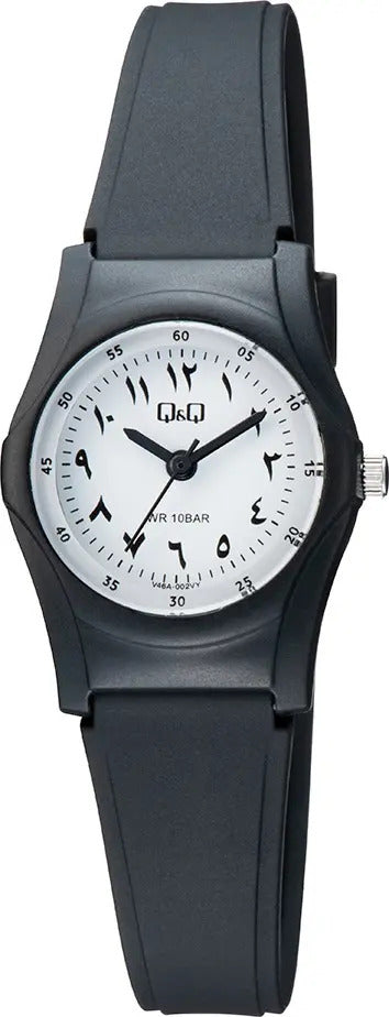 Reloj Q&q Silicona Dama 24mm V46a-002vy - Negro