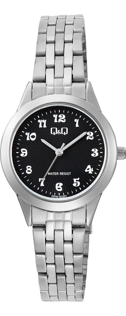 Reloj Q&q Metal Dama 31mm C01a-011py - Plateado
