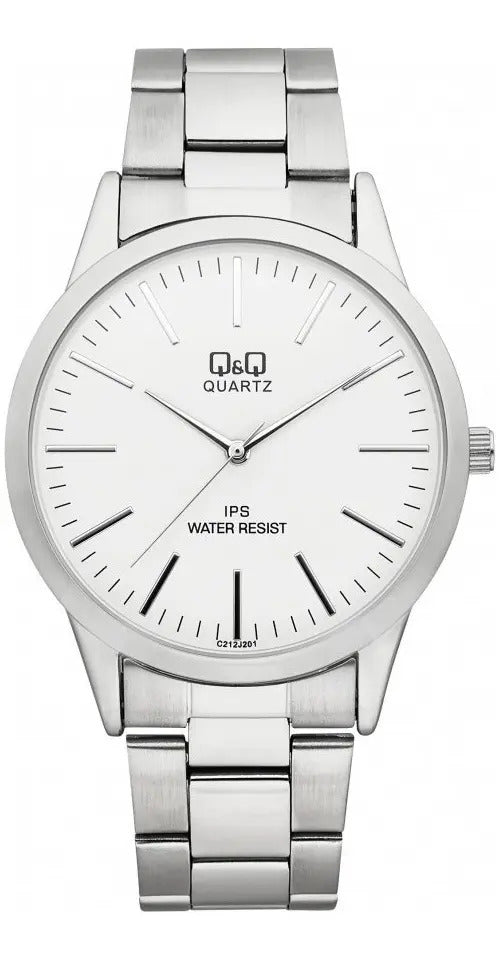 Reloj Q&q Metal Plateado 38mm C212j201 - Plateado Blanco
