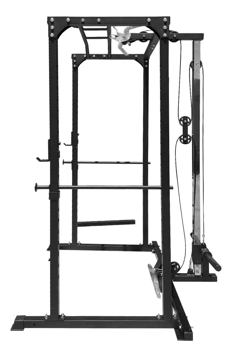 Squat Rack Jaula Comercial Multifunción Rhino - Negro