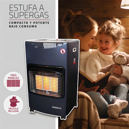 Estufa A Gas Xion Válvula Incluida Xi-gas - Negro