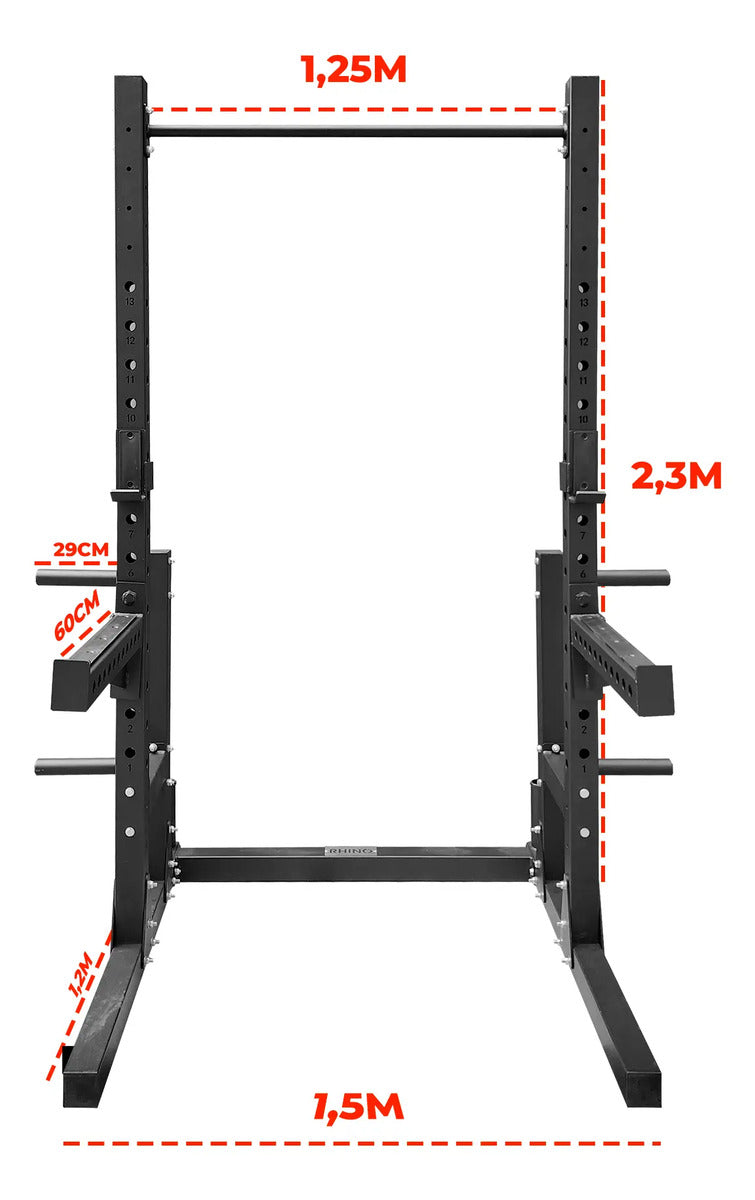 Squat Rack Sentadillas Profesional Dominadas Rhino Negro