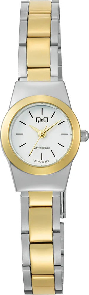Reloj Q&q Metal Dama 20mm C74a-003py - Plateado