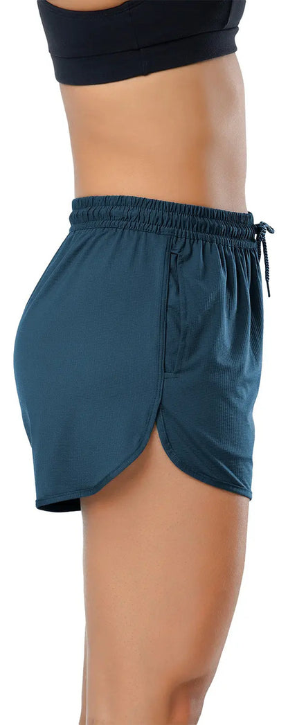 Short De Dama Fitness Running Y Entrenamiento Elite Azul Petróleo M