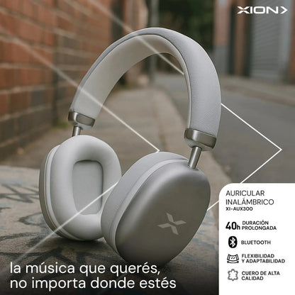 Auriculares Inalámbricos Xion 40hs Duración Xi-aux300 Gris