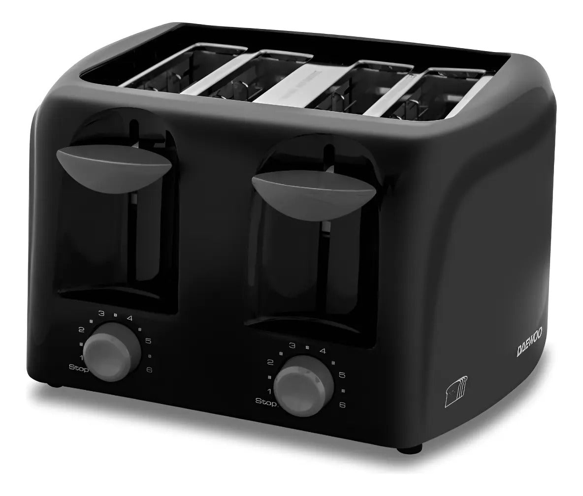 Tostadora Eléctrica Daewoo 4 Panes 6 Niveles - Negro