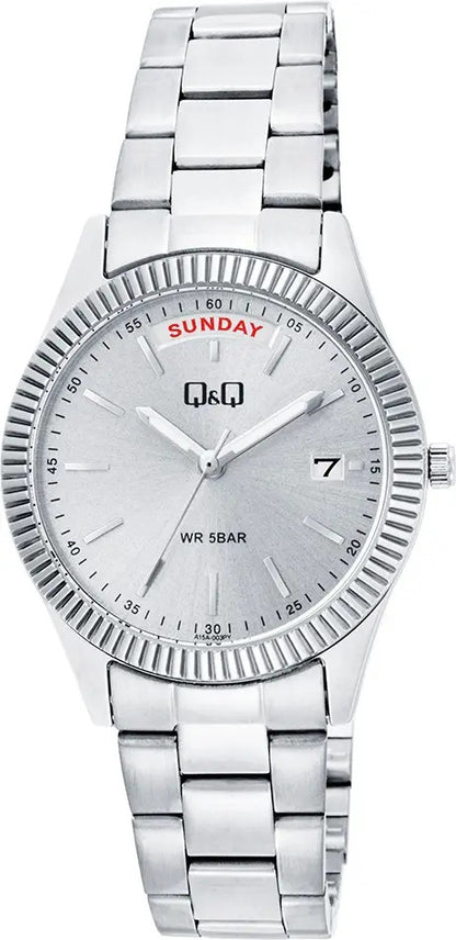 Reloj Q&q Metal Dama 32mm A15a-003py - Plateado