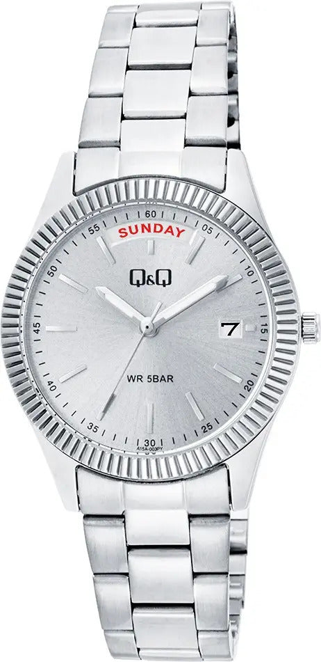 Reloj Q&q Metal Dama 32mm A15a-003py - Plateado