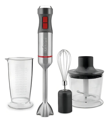 Mixer Ufesa Con Picador Y Batidor Bp4652 1200w - - Acero Inoxidable/gris/rojo