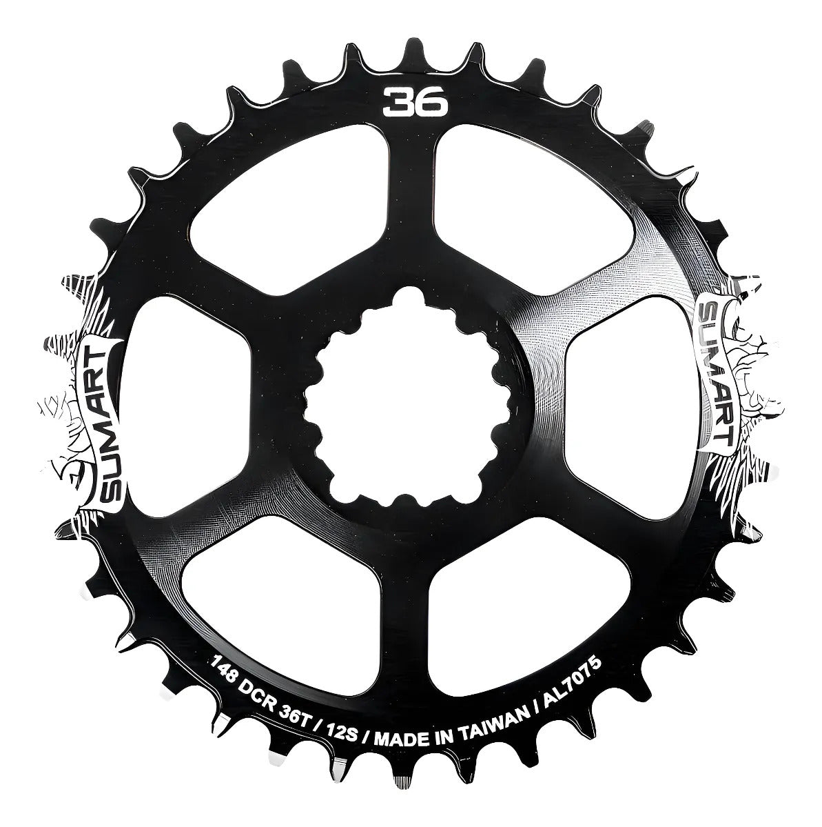 Monoplato Bicicleta 148mm 12 Vel Dcr148-36t Sumart Negro